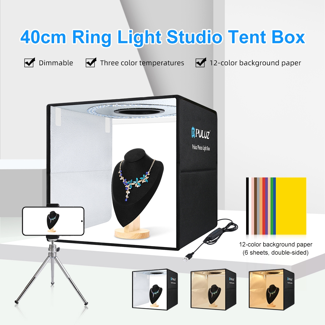 Photography Lighting Tent - PULUZ 40 см Складной Портативный Кольцо