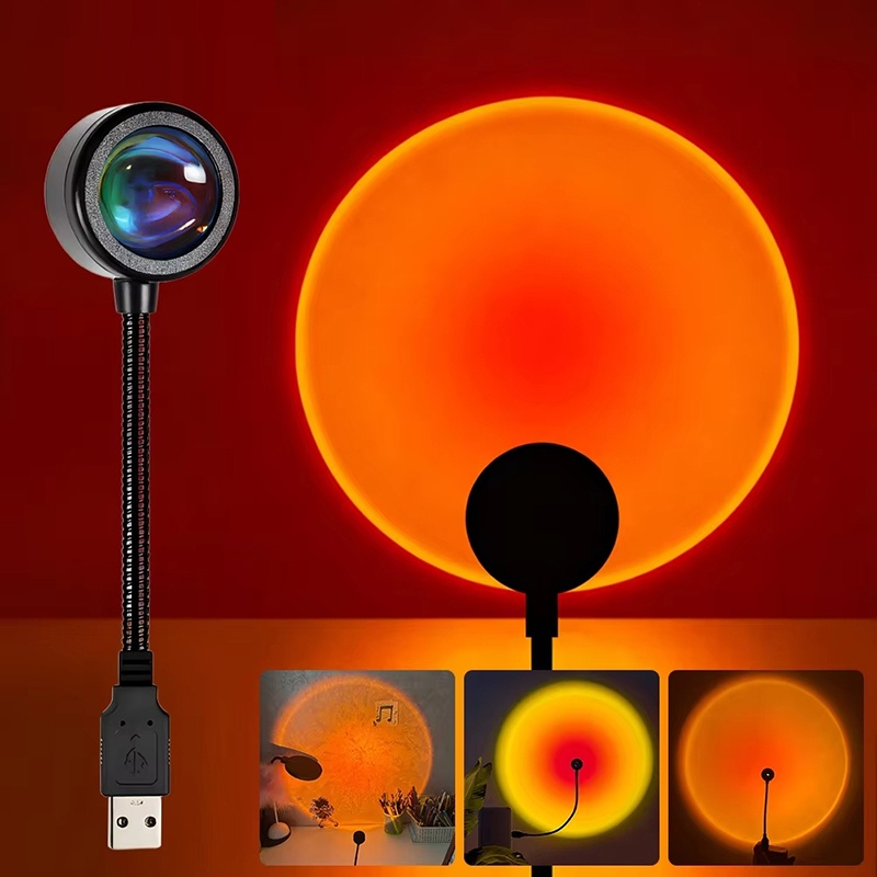 Photography Lighting Setup - Красочная градиентная USB-лампа «Закат» для дома,